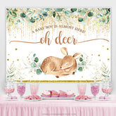 Oh Reh A Junge Ist Fast Hier Babydusche Hintergrund